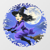 ブロム飛んでいるの魔女 – Wicca Halloween 7 ウィンドウサイン (シート)