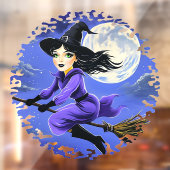 ブロム飛んでいるの魔女 – Wicca Halloween 7 ウィンドウサイン (シート2)