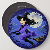 ブロム飛んでいるの魔女 – Wicca Halloween 7 缶バッジ (正面&裏面)