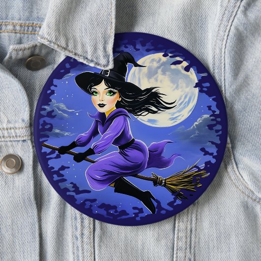 ブロム飛んでいるの魔女 – Wicca Halloween 7 缶バッジ (インサイチュ)