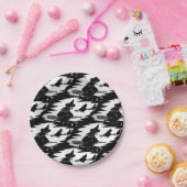 ブロム飛んでいるスティックの不気味な魔女ハロウィーン ペーパープレート (パーティー)