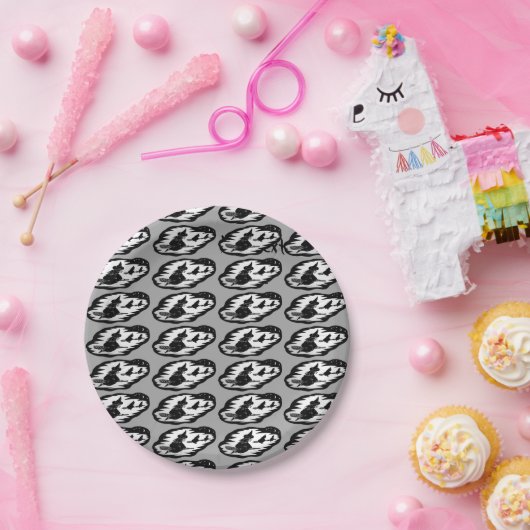 ブロム飛んでいるスティックの不気味な魔女ハロウィーン ペーパープレート (パーティー)