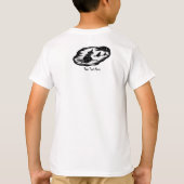 ブロム飛んでいるスティックの不気味な魔女ハロウィーン Tシャツ (裏面)