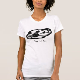 ブロム飛んでいるスティックの不気味な魔女ハロウィーン Tシャツ