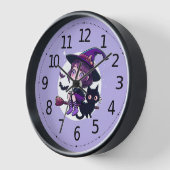ブロム黒猫こうもりムーンのかわいい魔女 | 壁時計 (傾斜)