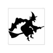 ブロム2シルエットアートスタンプに乗る魔女 ラバースタンプ (インプリント)