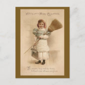 ブロム・オールド・クリスマスを持つ家ファッションド政婦 シーズンポストカード (正面)