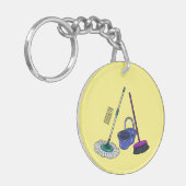 ブロム&モップ漫画イラストレーション キーホルダー (正面左)