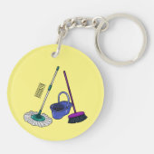 ブロム&モップ漫画イラストレーション キーホルダー (裏面)