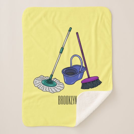 ブロム&モップ漫画イラストレーション シェルパブランケット (正面)