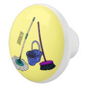 ブロム&モップ漫画イラストレーション セラミックノブ (右)