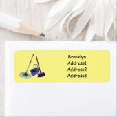 ブロム&モップ漫画イラストレーション ラベル (インサイチュ)