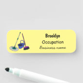 ブロム&モップ漫画イラストレーション 名札 (インサイチュ)