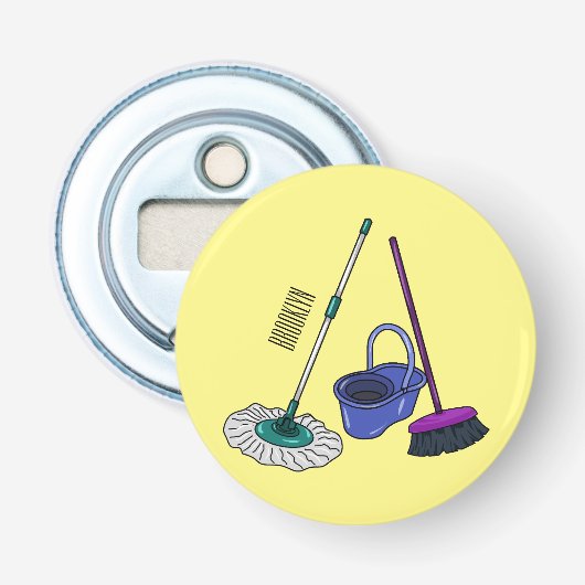 ブロム&モップ漫画イラストレーション 栓抜き (正面)