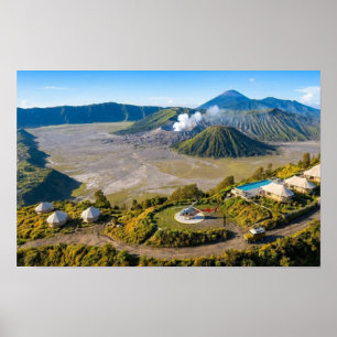 ブロモ山航空火山高級ウォールアート ポスター