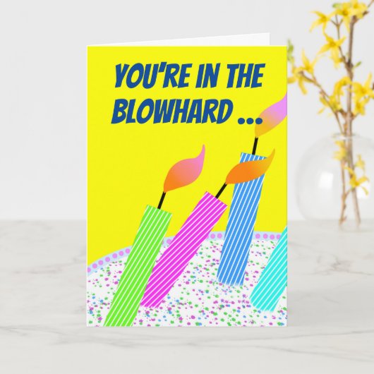 ブロワおもしろいードホールオブフレーム誕生日 カード (黄色い花)