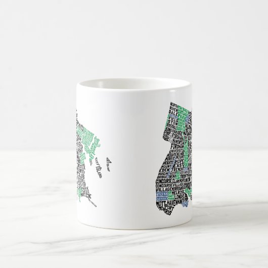 ブロンクスニューヨークシティのタイポグラフィの地図のマグ コーヒーマグカップ (中央)