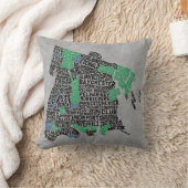 ブロンクスニューヨークシティのタイポグラフィの地図 クッション (ブランケット)