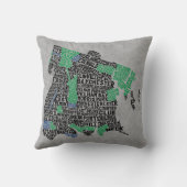 ブロンクスニューヨークシティのタイポグラフィの地図 クッション (裏面)