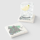 ブロンクスニューヨークシティのタイポグラフィの地図 ストーンコースター (横)