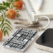 ブロンクスニューヨーク|のグランジなタイポグラフィ キーホルダー (正面右)