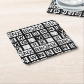 ブロンクスニューヨーク|のグランジなタイポグラフィ スクエアペーパーコースター (アングル)