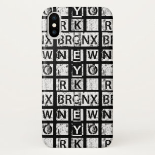 ブロンクスニューヨーク のグランジなタイポグラフィ iPhone X ケース