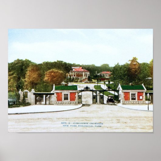 ブロンクス動物園，ニューヨーク市ヴィンテージ ポスター (正面)