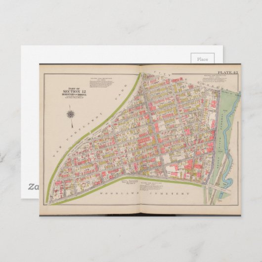 ブロンクス地図の特別区 ポストカード (正面/裏面)