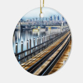 ブロンクス・ニューヨーク市建物川 セラミックオーナメント (左)