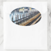 ブロンクス・ニューヨーク市建物川 楕円形シール (バッグ)