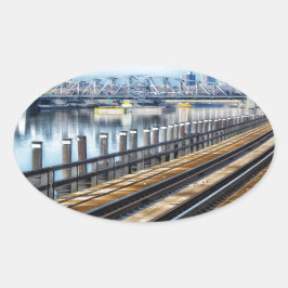 ブロンクス・ニューヨーク市建物川 楕円形シール