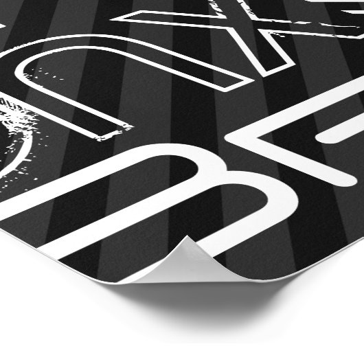 ブロンクス;黒と濃いグレーのストライプ ポスター (角)