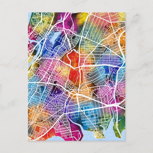 ブロンクスUSA市地図 ポストカード (正面)