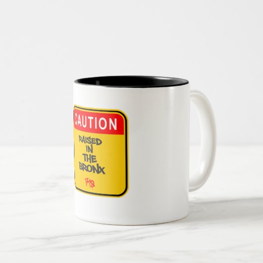ブロンクマグで上げられた注意 ツートーンマグカップ (正面右)