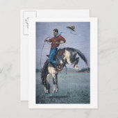 ブロンコバスター(着色版木、銅版、版画) ポストカード (正面/裏面)