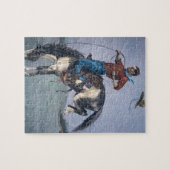 ブロンコ破壊者(着色された版木、銅版、版画) ジグソーパズル (横)