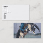 ブロンコ破壊者(着色された版木、銅版、版画) 名刺 (正面/裏面)