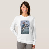 ブロンコ破壊者(着色された版木、銅版、版画) Tシャツ (正面フル)