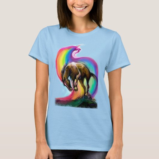 ブロンコ ユニコーン レインボー Tシャツ (正面)