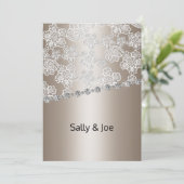 ブロンズかわいらしレースダイヤモンド結婚式招待状 招待状 (スタンド正面)