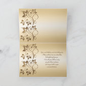 ブロンズとアイボリーのリボン サンキューカード サンキューカード (内部)