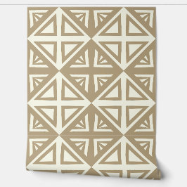 ブロンズとクリームの幾何学的な三角形とダイヤモンド 壁紙