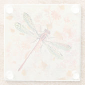 ブロンズとグリーンドラゴンフライオンヴィンテージエフェメラ ガラスコースター (裏面)