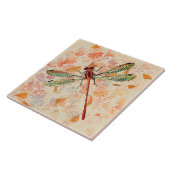 ブロンズとグリーンドラゴンフライオンヴィンテージエフェメラ タイル (側面)