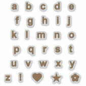 ブロンズとセージ色文字アルファベットモノグラム シール (正面)