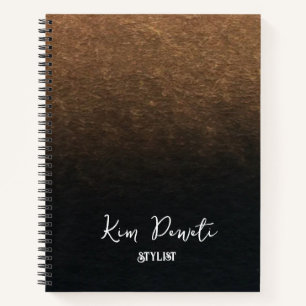 ブロンズとブラックのオンブル カスタム名 ノートブック