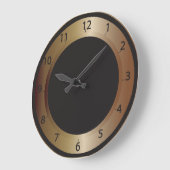 ブロンズとブラックの壁時計 ラージ壁時計 (傾斜)