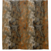 ブロンズと銅の大理石抽象芸術 シャワーカーテン (正面)