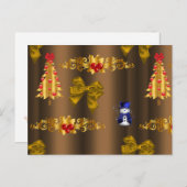 ブロンズにクリスマスの装飾 シーズンポストカード (正面/裏面)